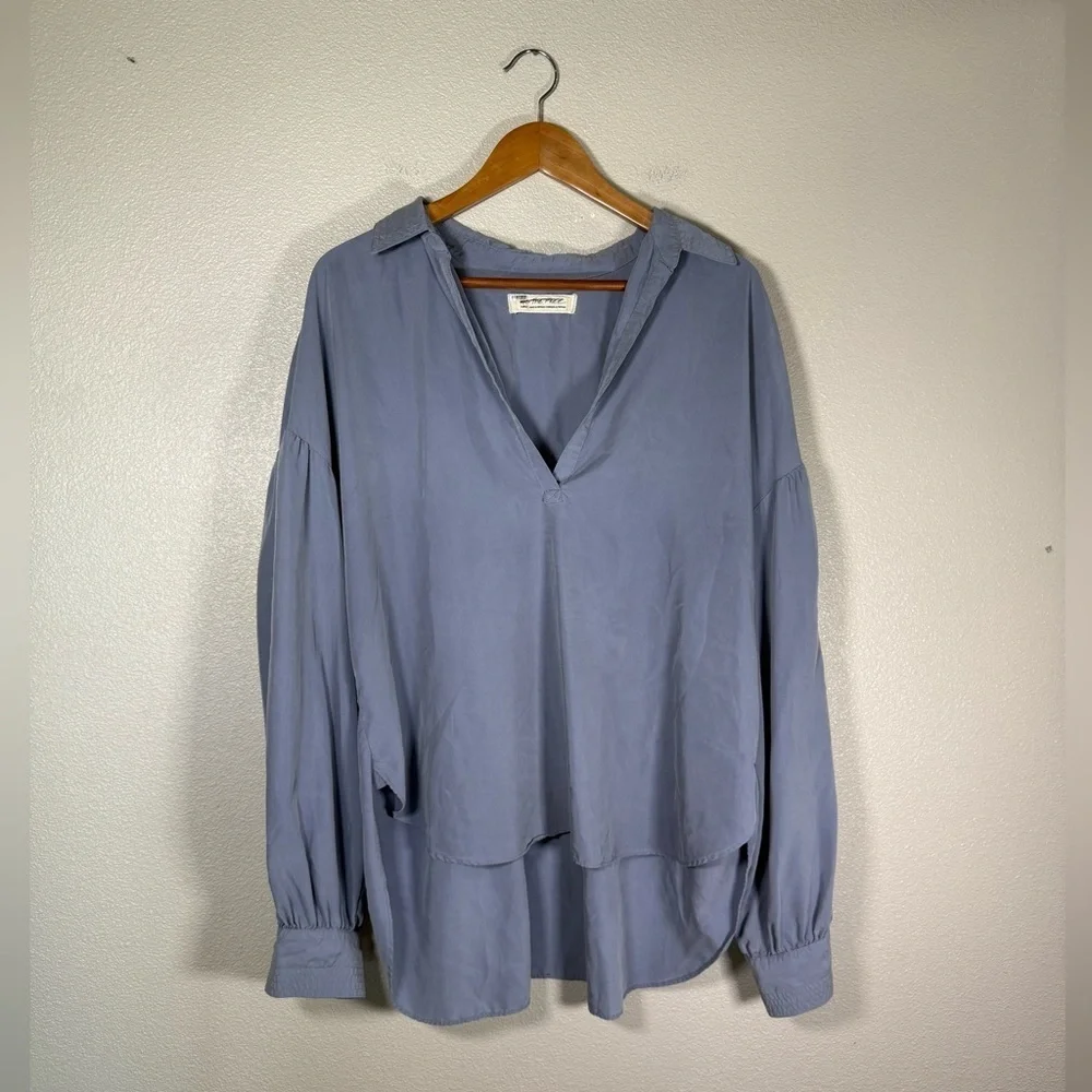 Free People we The Free Love Until Tomorrow Pullover Tunic Top in Sky Large O8